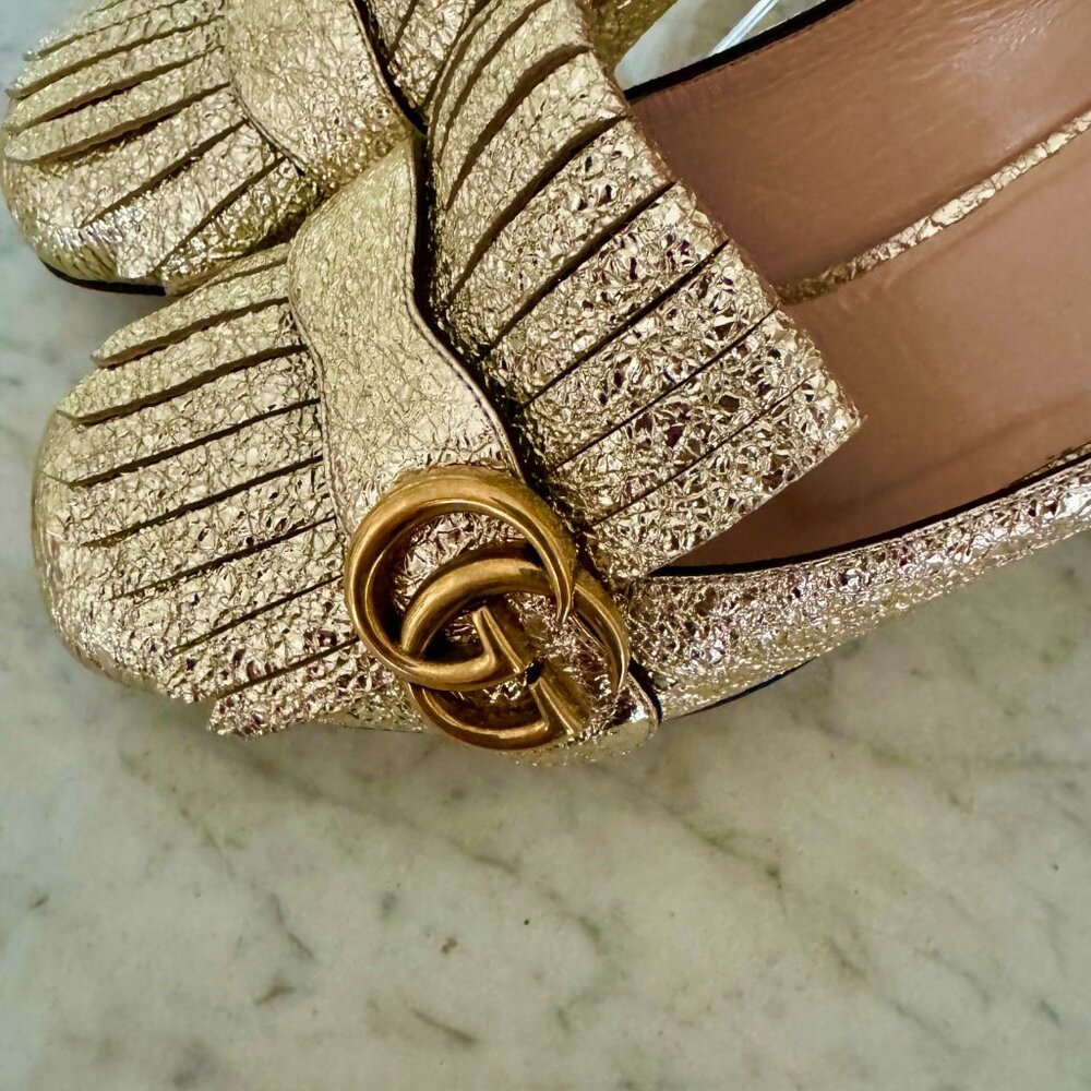 GUCCI Galassia Platino Marmont Loafers - Picture 5 of 9